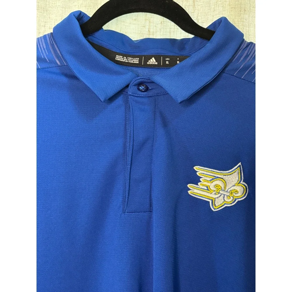 Adidas Mens Blue Climalite Polo Shirt XL Branded Saints Football Short Sleeve